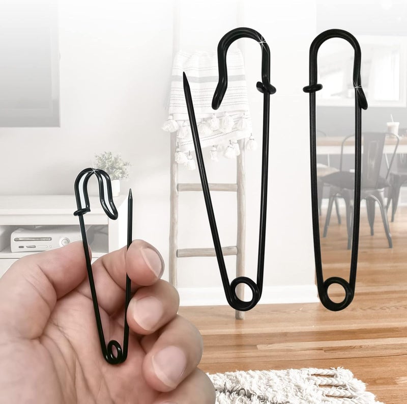 Urmspst Safety Pins (Upgraded), 3" Large Safety Pins Pack of 30 for Clothes Leather Canvas Blankets Crafts Skirts Kilts, Extra Large Safety Pin Heavy Duty SafetyPins (Black, Silver, Bronze) - Image 3